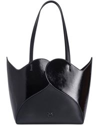 Pinko - Heart Shiny Tote Bag - Lyst