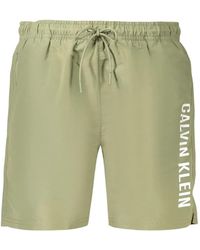 Calvin Klein - Logo-Print Drawstring Swim Shorts - Lyst