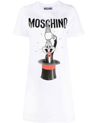 Moschino - Kleid mit Hasen-Print - Lyst