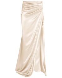 ALEXIA & ANTONIA - Draped Side-Slit Maxi Skirt - Lyst