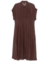 BOSS - Short-Sleeve Pleated Midi Dress - Lyst