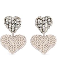 Oscar de la Renta - Crystal-Embellished Beaded Earrings - Lyst