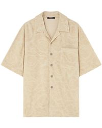 Versace - Patterned Intarsia-knit Cotton Shirt - Lyst
