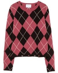 Be You - Argyle-Pattern Crew Neck Sweater - Lyst