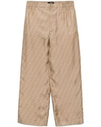 Fendi - Zijden Broek Met Ff Logo - Lyst
