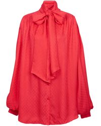 Balmain - Foulard En Soie À Logo En Jacquard - Lyst