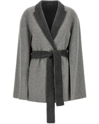 Alberta Ferretti - Cardigan Ceinturé À Manches Cape - Lyst