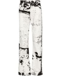 Alexander McQueen - Straight Jeans Met Abstracte Print - Lyst