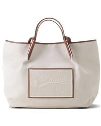 Lanvin - Catch Leather-Trim Logo-Patch Tote Bag - Lyst