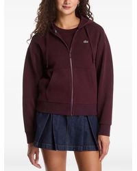 Lacoste - Logo-Patch Zip-Up Hoodie - Lyst
