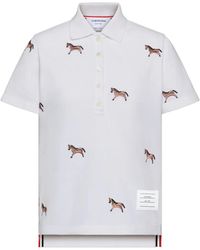 Thom Browne - Lunar New Year Pique Horse Embroidery Polo - Lyst