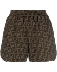 Fendi - Ff Canvas Shorts - Lyst