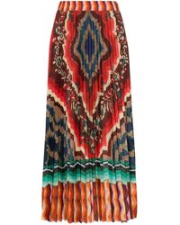 Pierre Louis Mascia - Abstract-print Pleated Skirt - Lyst