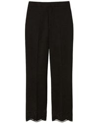 Twinset - Straight Trousers With Broderie Anglaise - Lyst