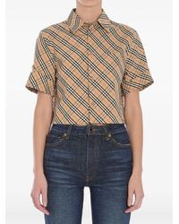 Burberry - Check Cropped Shirt - Lyst