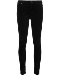 7 For All Mankind - Velvet-Effect Skinny Trousers - Lyst