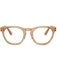 Giorgio Armani - Tortoiseshell-Effect Round-Frame Glasses - Lyst