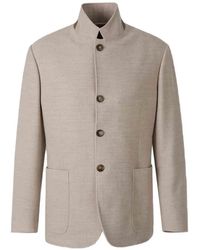 Canali - High-Neck Patch-Pocket Jacket - Lyst