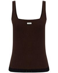 Entire studios - Ribbed-Knit Logo-Patch Top - Lyst