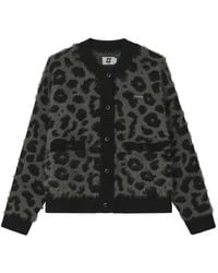 Izzue - Leopard-Print Brushed Cardigan - Lyst