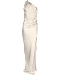 Michelle Mason - Asymmetric Silk Maxi Gown - Lyst