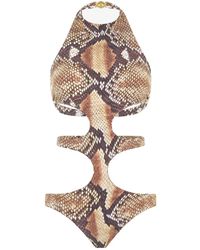 Roberto Cavalli - Python Swimsuit - Lyst