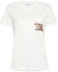 Max Mara - T-shirt Aus Baumwolle Mit Stickerei "elmo" - Lyst