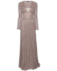 Missoni - Long-Sleeve Deep Neckline Maxi Dress - Lyst