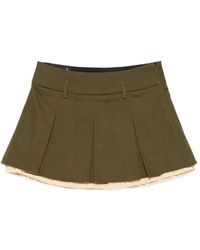 R13 - Pleated Mini Skirt With Underlining - Lyst