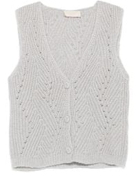 Momoní - Hidari Knitted Sleeveless V-Neck Wool Cardigan - Lyst