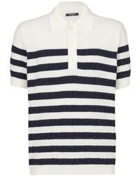 Balmain - Polo De Punto A Rayas - Lyst