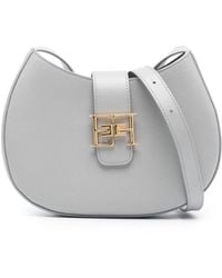 Elisabetta Franchi - Medium Logo-plaque Leather Bag - Lyst