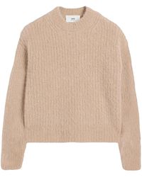 Ami Paris - Ribbed Wool Blend Jumper - Lyst