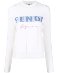 Fendi - Sweater Met Logo Jacquard - Lyst