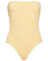 Eres - Golden Bustier Badpak Met Uitgesneden Details - Lyst