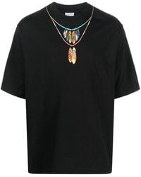 Marcelo Burlon - Feathers Necklace Cotton T-shirt - Lyst