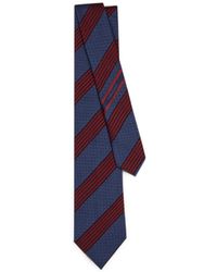 Ferragamo - Corbata A Rayas Diagonales Con Estampado Gancini - Lyst