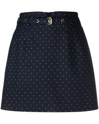 RED Valentino - Dotted High-Waisted Belted Skort - Lyst
