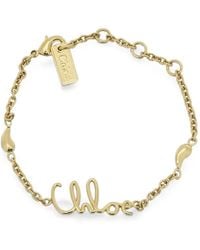 Chloé - Logo-Plaque Chain Bracelet - Lyst