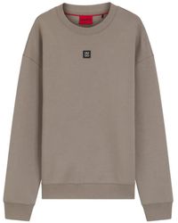 HUGO - Dettil Sweater Met Ronde Hals En Logopatch - Lyst