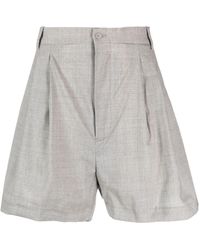 Hed Mayner - Pleated Virgin Wool Shorts - Lyst