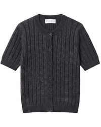 Roberto Collina - Cable-Knit Short-Sleeve Cardigan - Lyst