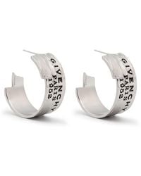 Givenchy - Logo-Engraved Hoop Earrings - Lyst
