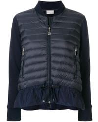 Moncler Quilted Zipped Cardigan - Blue