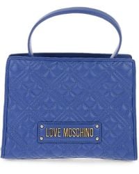 Moschino - Quilted Logo-Plaque Tote Bag - Lyst