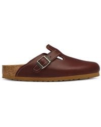Birkenstock - Boston Workwear Leather Buckle-Strap Mules - Lyst