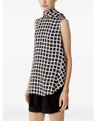 Lanvin - Top Sin Mangas A Cuadros - Lyst
