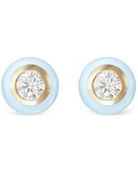 Melissa Kaye - Diamond Enamel Earrings - Lyst