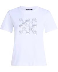 KARL LAGERFELD - Ikon Rhinestone Logo-Print T-Shirt - Lyst