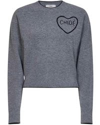 Chloé - Pull À Motif Cœur Brodé - Lyst